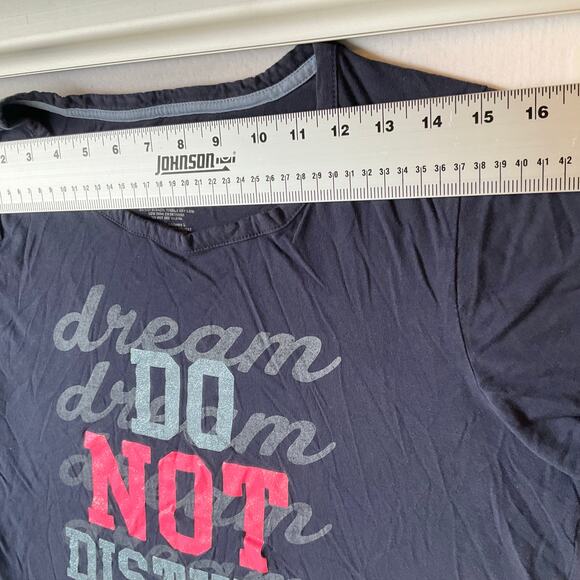 Peace Love & Dreams Women Dress size M Sleepwear ShortSleeve Do Not Disturb Blue - Picture 2 of 7